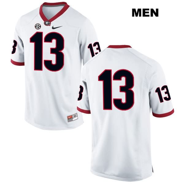 Georgia Bulldogs Men's Elijah Holyfield #13 NCAA No Name Authentic White Nike Stitched College Football Jersey URK4856GX